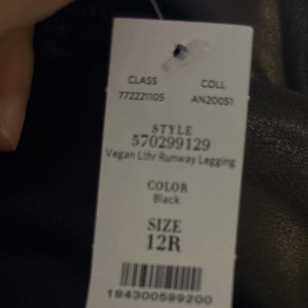 WHBM Vegan Leather Runway Legging Black 12R NWT - Picture 3 of 3